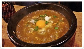 麻婆カレー餃子に米投入＠居酒屋 仙