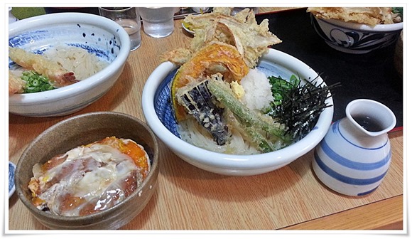 野菜天ぶっかけ＆ミニカツ丼＠うどん満月