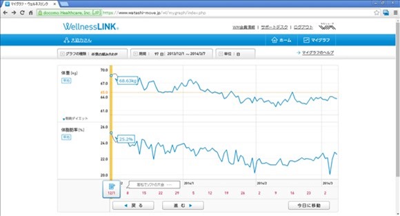 からだグラフのグラフ表示