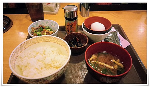 牛小鉢たまごかけごはん朝食＠すき家 八幡枝光店