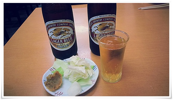 瓶ビールで乾杯！＠焼麺屋 虎之介（とらのすけ）