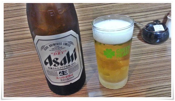 瓶ビールで乾杯！＠天晴（あっぱれ）