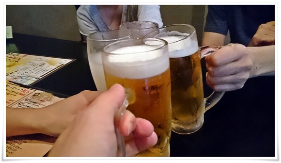 生ビールで乾杯@六味三徳 かれん 生ビールで乾杯@六味三徳 かれん