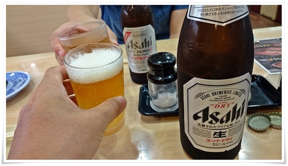 瓶ビールで乾杯＠くら寿司 小倉到津店