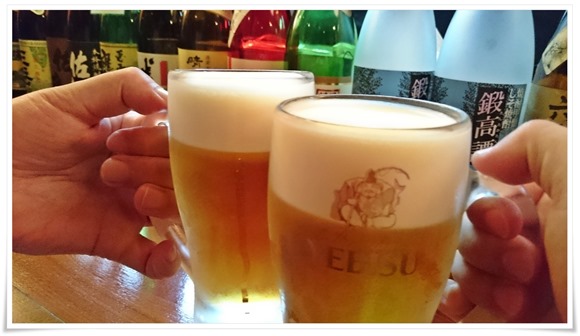 生ビールで乾杯＠食べ飲み処 てんやわん屋