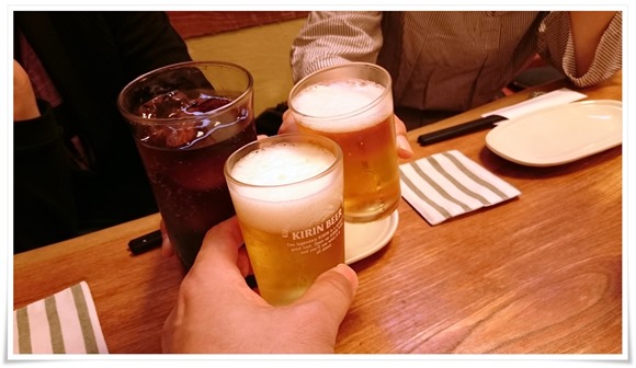 瓶ビールで乾杯＠居酒屋ゆたか