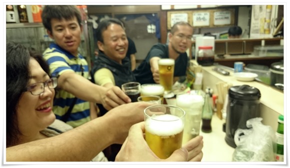 赤星で乾杯@こずえ食堂 赤星で乾杯@こずえ食堂