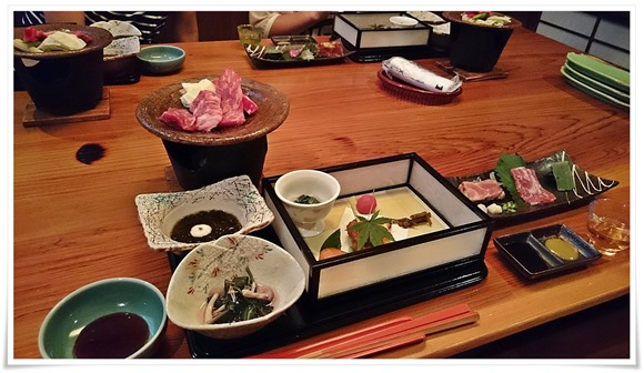 スタート時の料理の数々＠旅館やまの湯