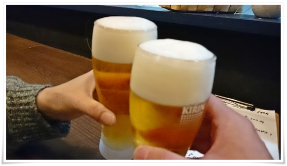 生ビールで乾杯＠バンブーキッチン