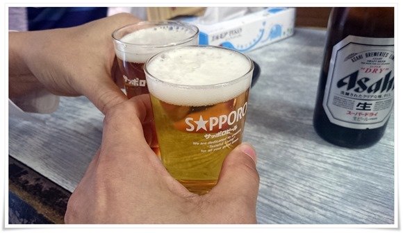 瓶ビールで乾杯@井形酒店 瓶ビールで乾杯@井形酒店