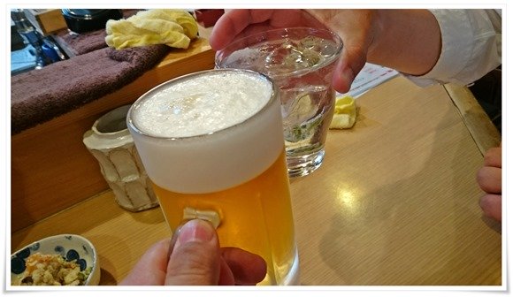 生ビールで乾杯＠鳥一（とりいち）
