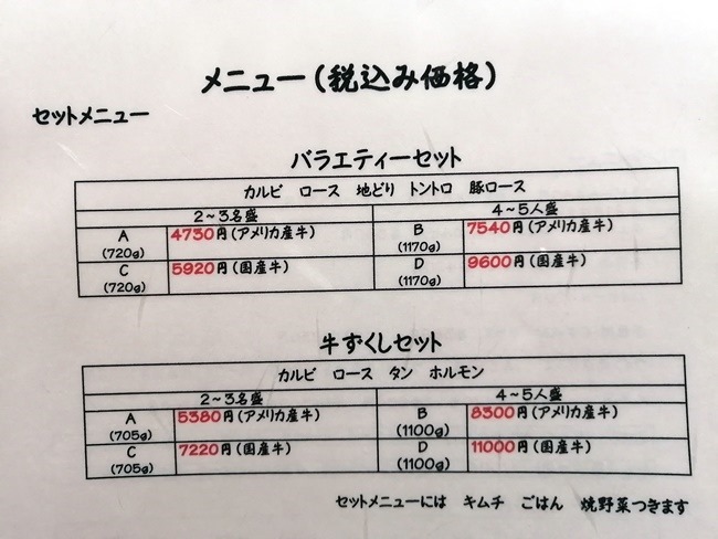 セットメニュー＠肉処いち