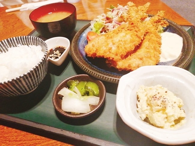 アジフライ定食＠元気食堂まるみや