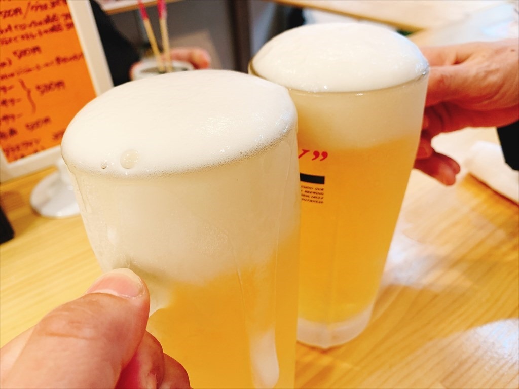 生ビールで乾杯