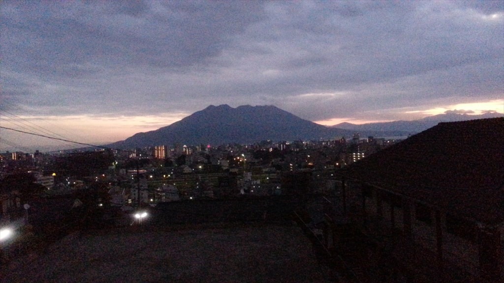 新とそ温泉からの桜島