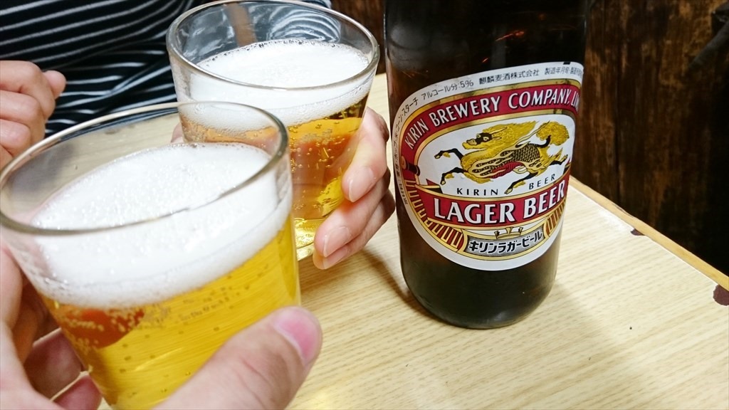 ビールで乾杯