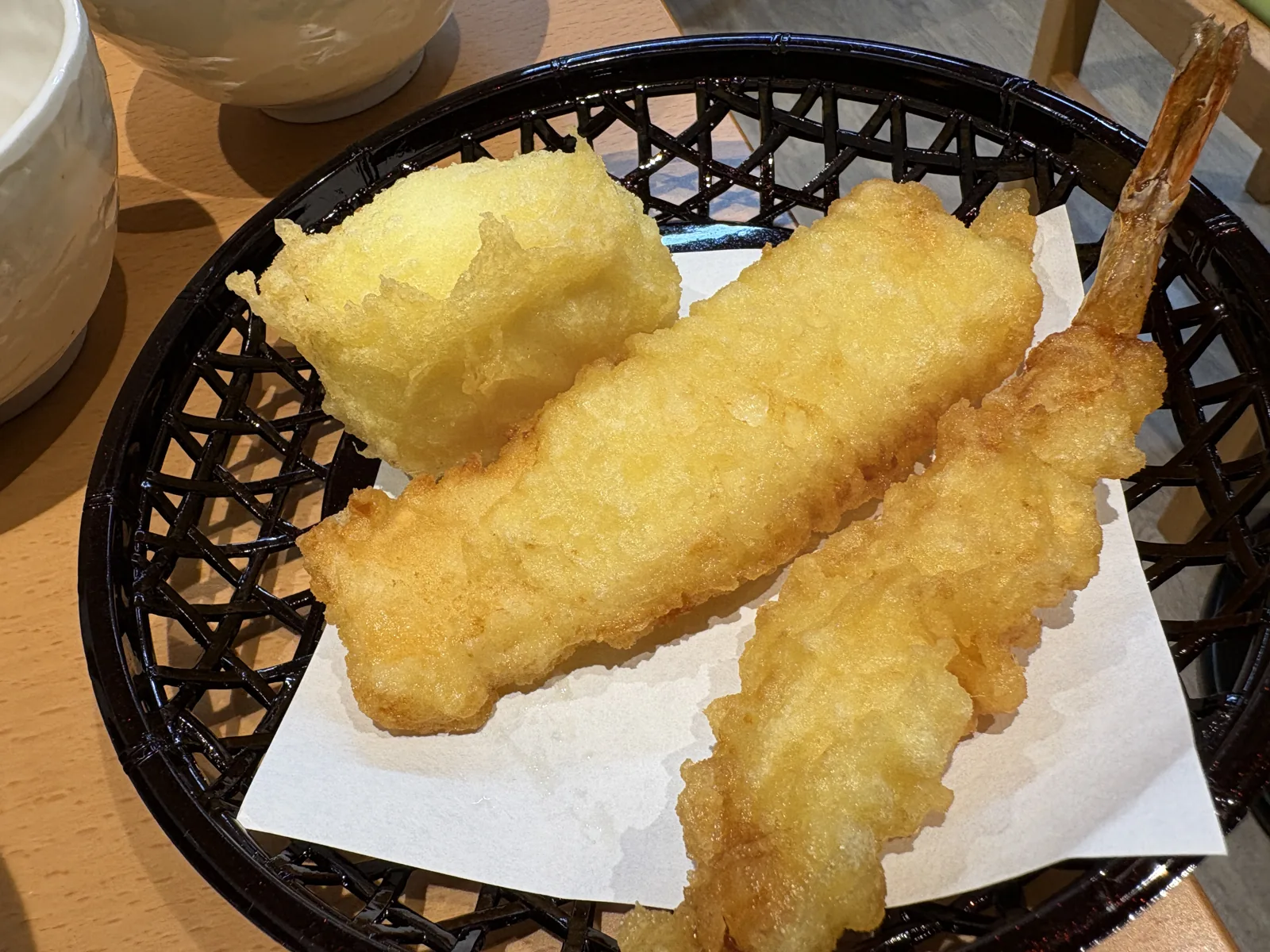 半熟玉子天、いか天、大えび天